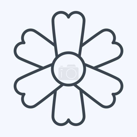 Illustration for Icon Marigold. related to Flowers symbol. line style. simple design editable. simple illustration - Royalty Free Image