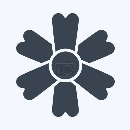 Illustration for Icon Marigold. related to Flowers symbol. glyph style. simple design editable. simple illustration - Royalty Free Image