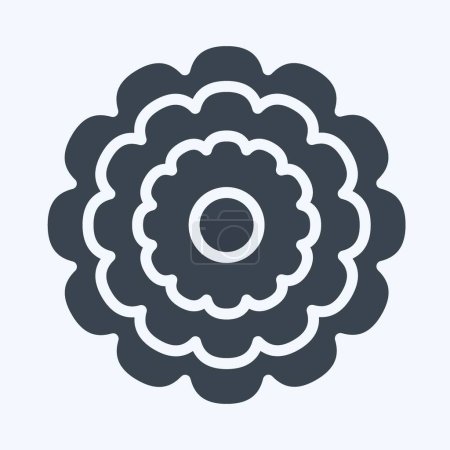 Illustration for Icon Calendula. related to Flowers symbol. glyph style. simple design editable. simple illustration - Royalty Free Image