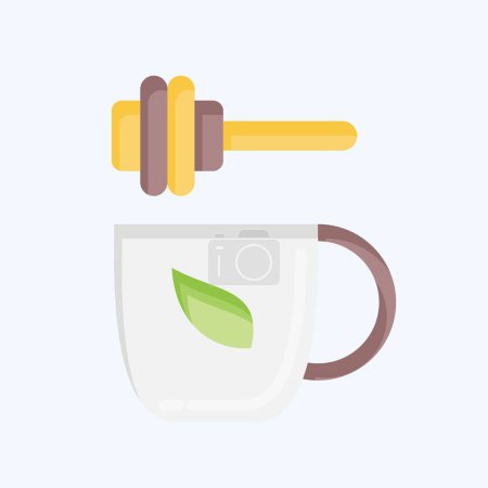 Ilustración de Icono té de miel. relacionado con el símbolo del té. estilo plano. diseño simple editable. ilustración simple. té verde - Imagen libre de derechos