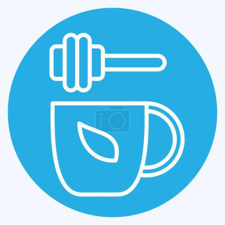 Ilustración de Icono té de miel. relacionado con el símbolo del té. ojos azules estilo. diseño simple editable. ilustración simple. té verde - Imagen libre de derechos