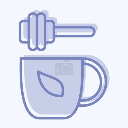 Ilustración de Icono té de miel. relacionado con el símbolo del té. estilo de dos tonos. diseño simple editable. ilustración simple. té verde - Imagen libre de derechos