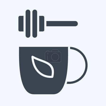 Ilustración de Icono té de miel. relacionado con el símbolo del té. estilo glifo. diseño simple editable. ilustración simple. té verde - Imagen libre de derechos