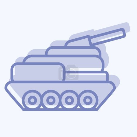Illustration for Icon Tank. related to Military symbol. two tone style. simple design editable. simple illustration - Royalty Free Image