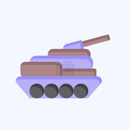 Illustration for Icon Tank. related to Military symbol. flat style. simple design editable. simple illustration - Royalty Free Image