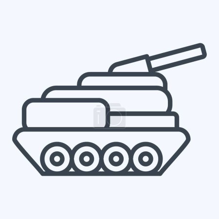 Téléchargez les illustrations : Icône Tank. lié au symbole militaire. style ligne. conception simple modifiable. illustration simple - en licence libre de droit