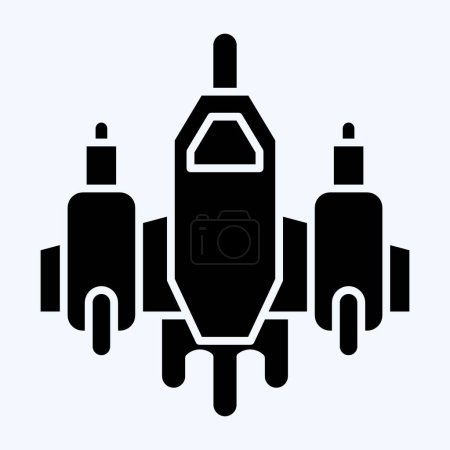 Ilustración de Aviones Icono. relacionado con el símbolo militar. estilo glifo. diseño simple editable. ilustración simple - Imagen libre de derechos