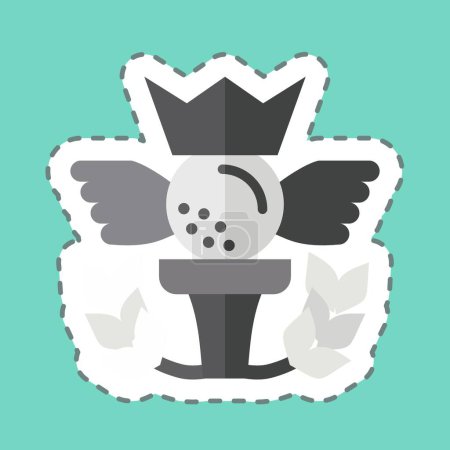 Illustration for Sticker line cut Championship. related to Golf symbol. simple design editable. simple illustration - Royalty Free Image