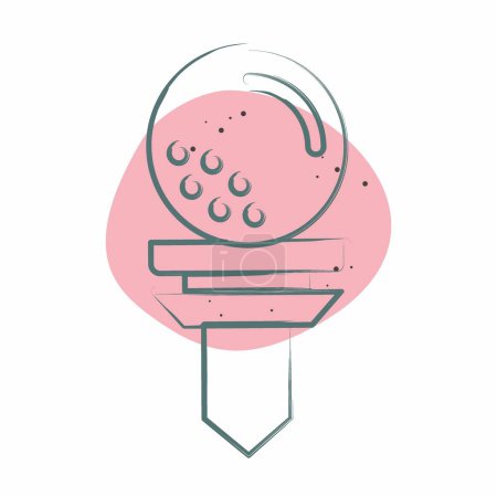 Illustration for Icon Tees. related to Golf symbol. Color Spot Style. simple design editable. simple illustration - Royalty Free Image