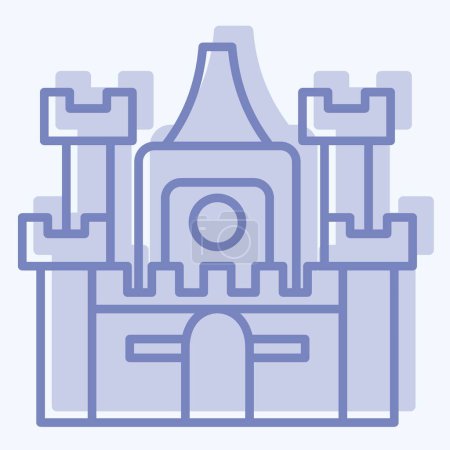 Téléchargez les illustrations : Icône Castle. lié au symbole Logement. style à deux tons. conception simple modifiable. illustration simple - en licence libre de droit