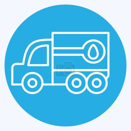 Illustration for Icon Fuel Truck. related to Construction Vehicles symbol. blue eyes style. simple design editable. simple illustration - Royalty Free Image