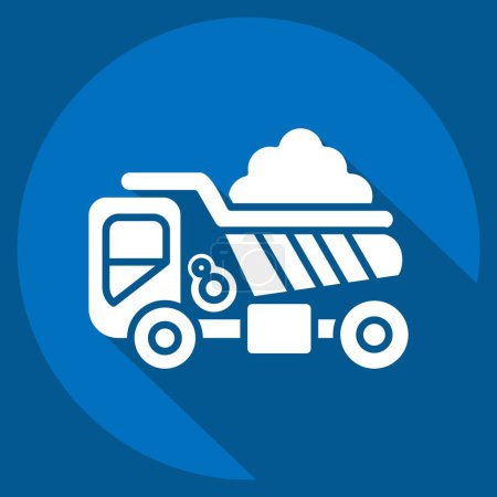Illustration for Icon Dump Truck. related to Construction Vehicles symbol. long shadow style. simple design editable. simple illustration - Royalty Free Image