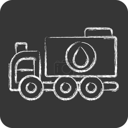Illustration for Icon Water Truck. related to Construction Vehicles symbol. chalk Style. simple design editable. simple illustration - Royalty Free Image