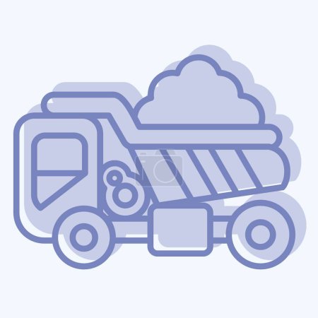 Illustration for Icon Dump Truck. related to Construction Vehicles symbol. two tone style. simple design editable. simple illustration - Royalty Free Image