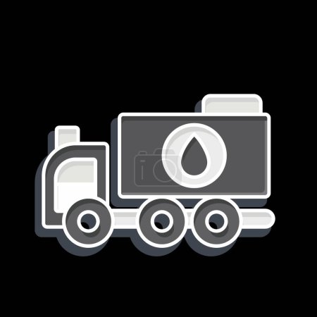 Illustration for Icon Water Truck. related to Construction Vehicles symbol. glossy style. simple design editable. simple illustration - Royalty Free Image