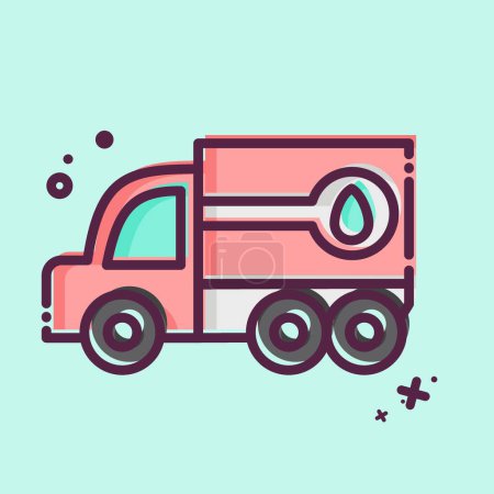 Illustration for Icon Fuel Truck. related to Construction Vehicles symbol. MBE style. simple design editable. simple illustration - Royalty Free Image