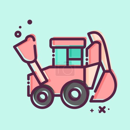 Illustration for Icon Backhoe. related to Construction Vehicles symbol. MBE style. simple design editable. simple illustration - Royalty Free Image