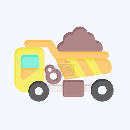 Illustration for Icon Dump Truck. related to Construction Vehicles symbol. glyph style. simple design editable. simple illustration - Royalty Free Image