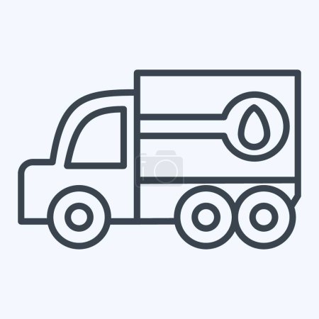 Illustration for Icon Fuel Truck. related to Construction Vehicles symbol. line style. simple design editable. simple illustration - Royalty Free Image