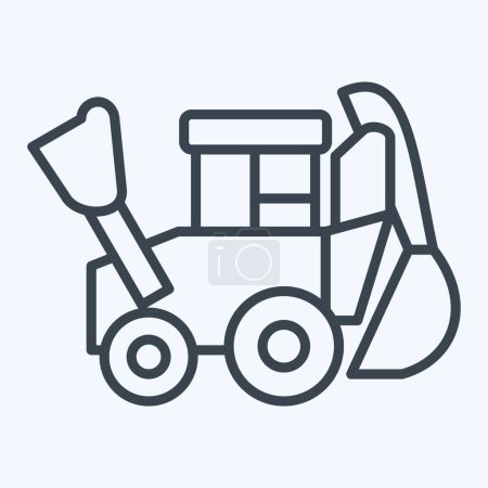 Illustration for Icon Backhoe. related to Construction Vehicles symbol. line style. simple design editable. simple illustration - Royalty Free Image