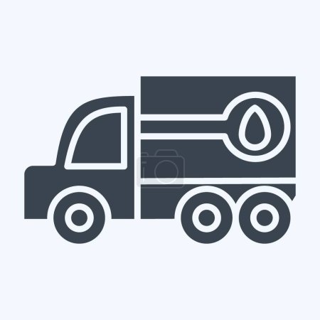 Illustration for Icon Fuel Truck. related to Construction Vehicles symbol. glyph style. simple design editable. simple illustration - Royalty Free Image