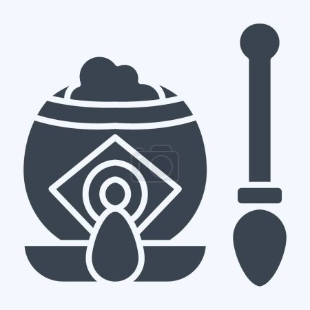 Illustration for Icon Mate Tea. related to Argentina symbol. glyph style. simple design editable. simple illustration - Royalty Free Image