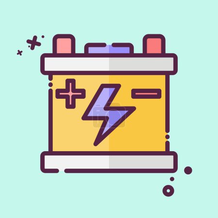 Illustration for Icon Battery. related to Spare Parts symbol. MBE style. simple design editable. simple illustration - Royalty Free Image