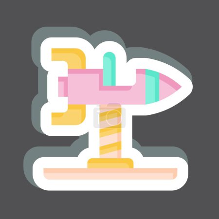 Illustration for Sticker Spring Swing Rocket. related to Amusement Park symbol. glyph style. simple design editable. simple illustration - Royalty Free Image
