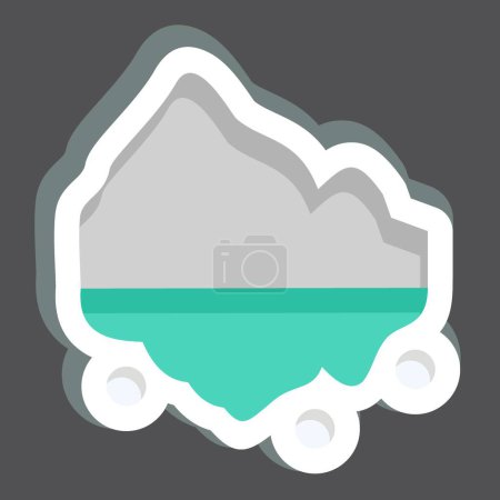 Illustration for Sticker Iceberg. related to Alaska symbol. simple design editable. simple illustration - Royalty Free Image