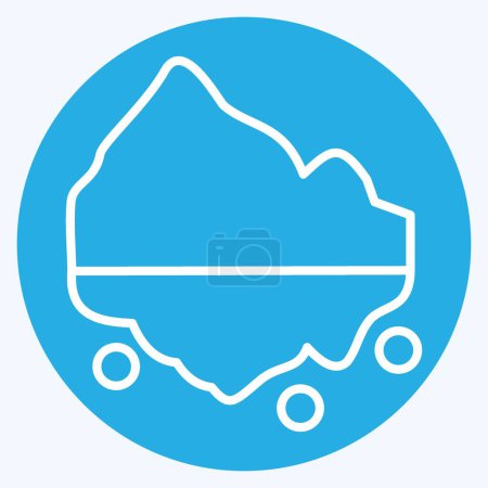 Illustration for Icon Iceberg. related to Alaska symbol. blue eyes style. simple design editable. simple illustration - Royalty Free Image