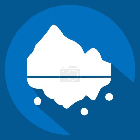 Illustration for Icon Iceberg. related to Alaska symbol. long shadow style. simple design editable. simple illustration - Royalty Free Image