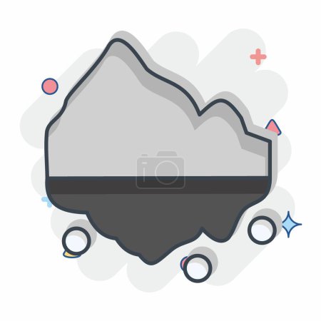 Illustration for Icon Iceberg. related to Alaska symbol. comic style. simple design editable. simple illustration - Royalty Free Image
