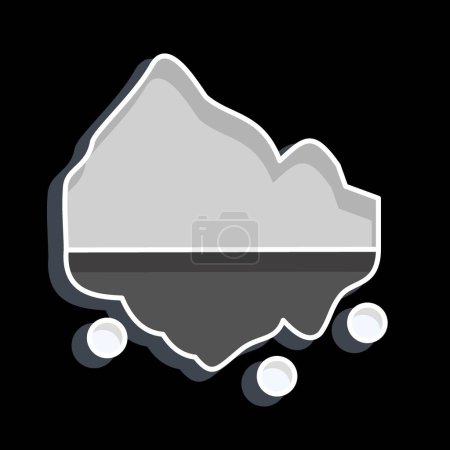 Illustration for Icon Iceberg. related to Alaska symbol. glossy style. simple design editable. simple illustration - Royalty Free Image