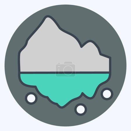 Illustration for Icon Iceberg. related to Alaska symbol. color mate style. simple design editable. simple illustration - Royalty Free Image