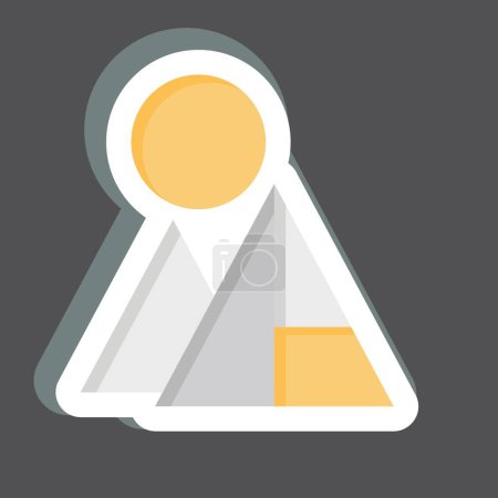 Illustration for Sticker Pyramids. related to Saudi Arabia symbol. simple design editable. simple illustration - Royalty Free Image