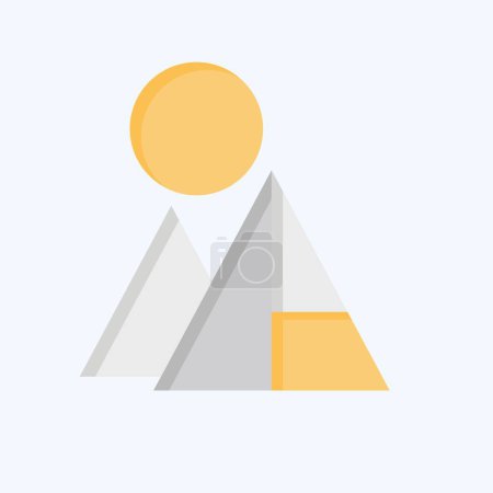 Illustration for Icon Pyramids. related to Saudi Arabia symbol. flat style. simple design editable. simple illustration - Royalty Free Image