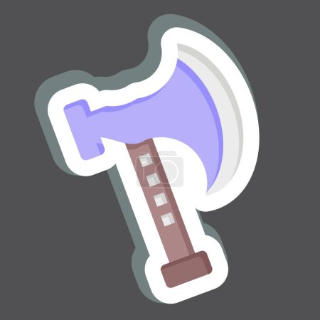 Illustration for Sticker Axe. related to Camping symbol. simple design editable. simple illustration - Royalty Free Image