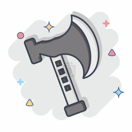 Illustration for Icon Axe. related to Camping symbol. comic style. simple design editable. simple illustration - Royalty Free Image