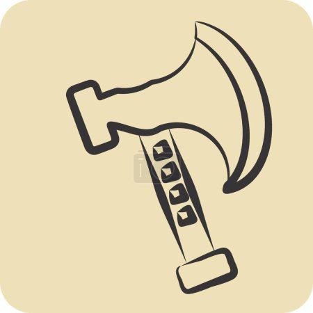 Illustration for Icon Axe. related to Camping symbol. hand drawn style. simple design editable. simple illustration - Royalty Free Image