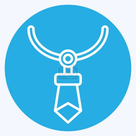 Ilustración de Icono collar de cristal. relacionado con el símbolo de los pueblos indígenas. ojos azules estilo. diseño simple editable. ilustración simple - Imagen libre de derechos