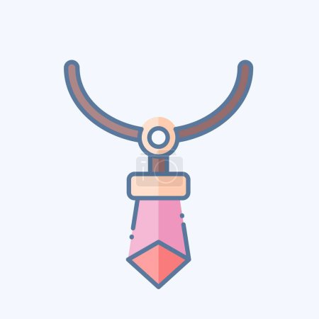 Ilustración de Icono collar de cristal. relacionado con el símbolo de los pueblos indígenas. estilo garabato. diseño simple editable. ilustración simple - Imagen libre de derechos