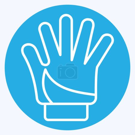 Ilustración de Guante de icono relacionado con el símbolo de la bicicleta. ojos azules estilo. diseño simple editable. ilustración simple - Imagen libre de derechos