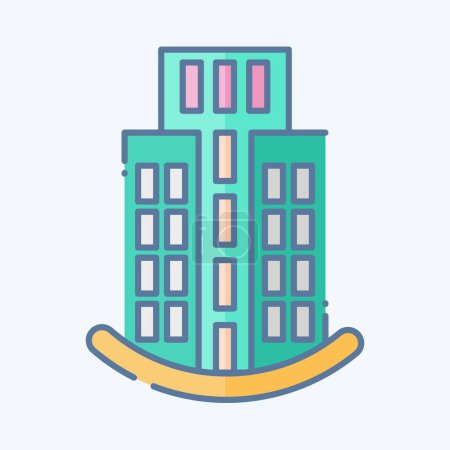 Ilustración de Icono rascacielos. relacionado con el icono de construcción de símbolo. estilo garabato. diseño simple editable. ilustración simple - Imagen libre de derechos