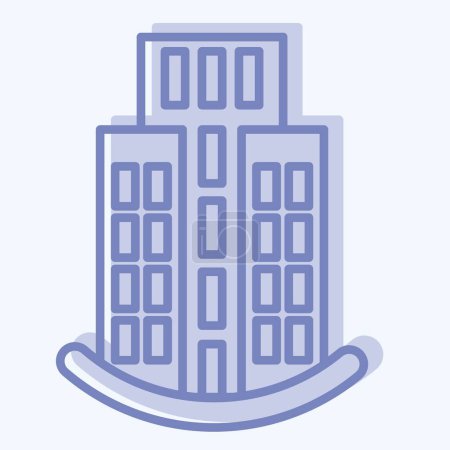 Ilustración de Icono rascacielos. relacionado con el icono de construcción de símbolo. estilo de dos tonos. diseño simple editable. ilustración simple - Imagen libre de derechos