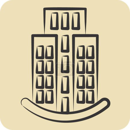 Ilustración de Icono rascacielos. relacionado con el icono de construcción de símbolo. estilo dibujado a mano. diseño simple editable. ilustración simple - Imagen libre de derechos