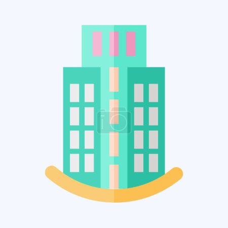 Ilustración de Icono rascacielos. relacionado con el icono de construcción de símbolo. estilo plano. diseño simple editable. ilustración simple - Imagen libre de derechos