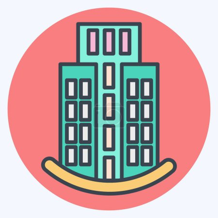 Ilustración de Icono rascacielos. relacionado con el icono de construcción de símbolo. estilo mate de color. diseño simple editable. ilustración simple - Imagen libre de derechos