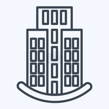 Ilustración de Icono rascacielos. relacionado con el icono de construcción de símbolo. estilo de línea. diseño simple editable. ilustración simple - Imagen libre de derechos