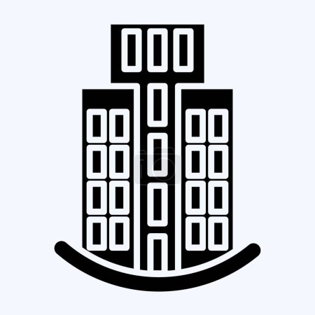 Ilustración de Icono rascacielos. relacionado con el icono de construcción de símbolo. estilo glifo. diseño simple editable. ilustración simple - Imagen libre de derechos