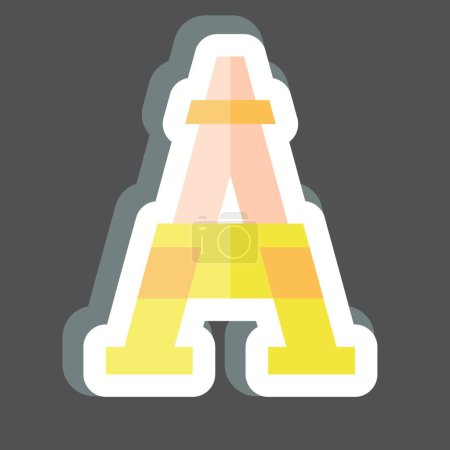 Illustration for Sticker Eiffel Tower. related to France symbol. simple design editable. simple illustration - Royalty Free Image